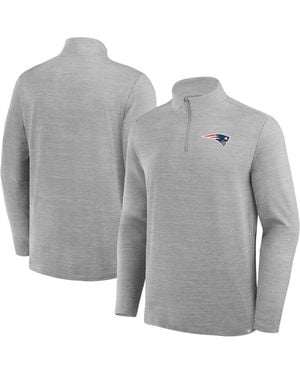 Fanatics New England Patriots Clutch Quarter-zip Pullover - Gray
