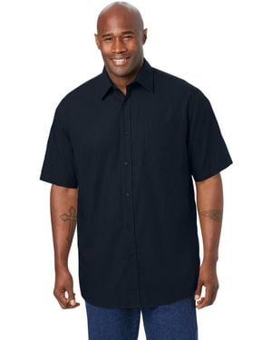 Kingsize Big & Tall Short Sleeve Wrinkle-free Sport Shirt - Blue