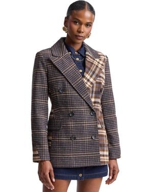 Avec Les Filles Double-breasted Blazer - Gray
