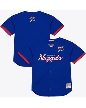 Mitchell & Ness Denver nuggets Hardwood Classics Head Coach Mesh Full-button Fashion Jersey - Blue