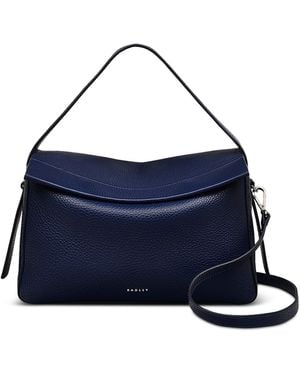 Radley De Beauvoir Leather Zip Top Grab Bag - Blue