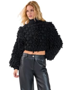 Nasty Gal High Neck Cropped Sweater - Blue