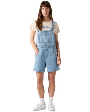 Levi's Vintage-inspired Square Neck Adjustable Straps Shortalls - Blue