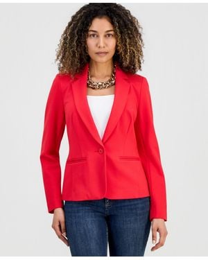 INC International Concepts Petite Ponte Blazer - Red
