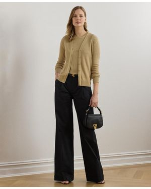 Ralph Lauren Pleated Cotton Twill Wide-leg Pants - White