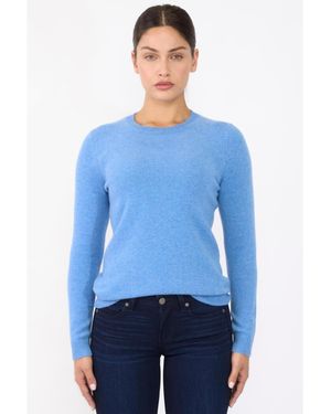 Jennie Liu 3-ply Cashmere Crew Neck Sweater - Blue