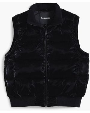 Desigual Shiny Convertible Padded Jacket - Blue