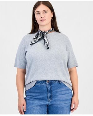 Jones New York Plus Size Crewneck Top - Gray