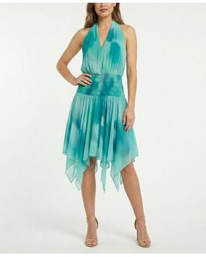 Taylor V-neck Halter Dress - Blue
