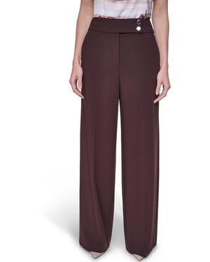 Calvin Klein Mid Rise Wide Leg Pants - Purple