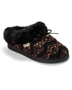 Dearfoams Daphne Knit Clog Slippers - Black