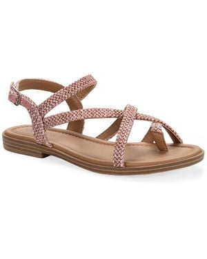 Style & Co. Riverr Raffia Flat Sandals - Brown