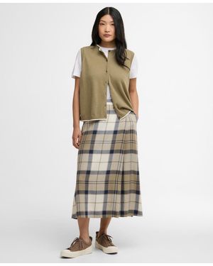 Barbour Ballina Mock Wrap Midi Skirt - Metallic