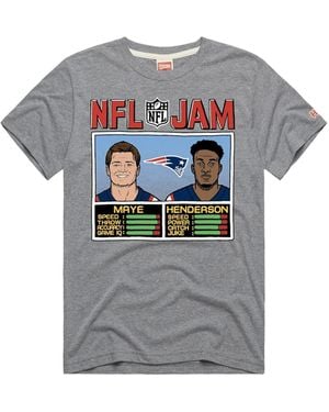 Homage And Drake Maye Treveyon Henderson New England Patriots Nfl Jam Tri-blend T-shirt - Gray