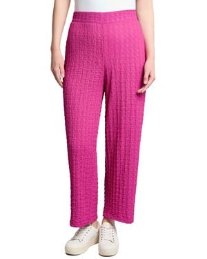 Jones New York Textured High-rise Wide-leg Pants - Pink