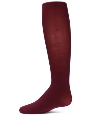 Memoi Girls Winter Opaque Nylon Tights - Red