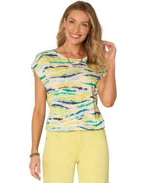 Democracy Petite Printed Top - Green