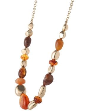 Jessica Simpson Beaded Chunky Necklace 18"+3" - White