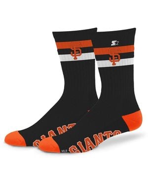 Starter And San Francisco Giants Team Color Two-stripe Crew Socks - Red