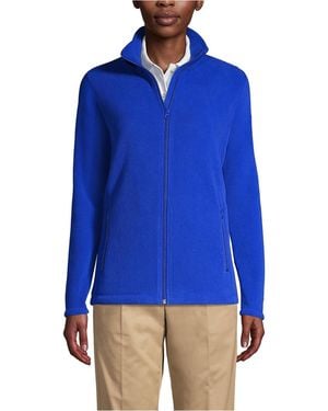 Lands' End Full-zip Mid-weight Fleece Jacket - Blue