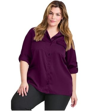 Avenue Sateen Utility Shirt - Purple