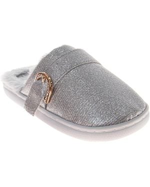 Badgley Mischka Faux Fur Slide Slippers - Gray