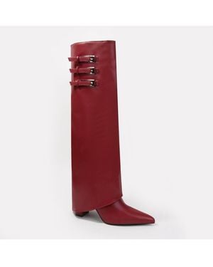 BERNESS Antonia Foldover Knee-high Boots - Red