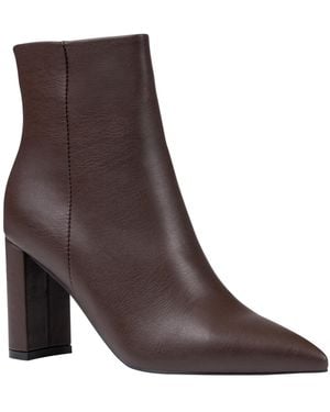 Gc Shoes Hadley Pointed Toe Faux Leather Ankle Booties - Brown