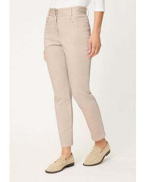 Olsen Stretch Cotton Cropped Pant - Natural
