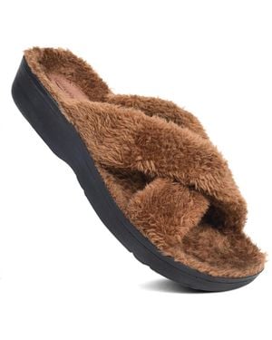 AEROTHOTIC Lola Soft Cozy Slipper - Brown
