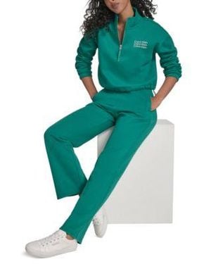 Calvin Klein Performance Fleece Half Zip Top Sweatpants - Green