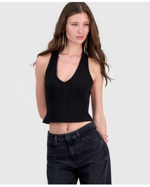 Guess Joey Textured Halter Top - Black