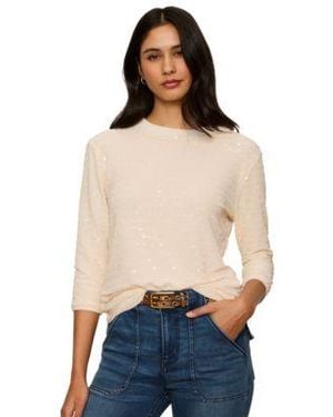 Sanctuary Mode Sequin Embellished 3 4 Sleeve T Shirt - Blue