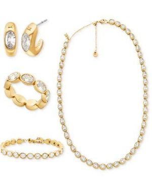 Michael Kors 14k Plated Cubic Zirconia Bezel Set Jewelry Collection - Metallic