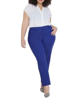 Eloquii Plus Size Tall Kady Fit Double-weave Pant - Blue