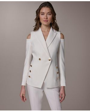Donna Karan Cold Shoulder Blazer - Gray