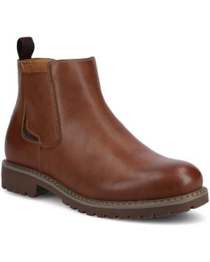 Vance Co. Osmond Comfort Round Toe Chelsea Boots - Brown
