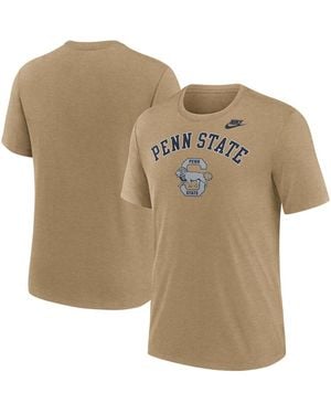 Nike Heather Penn State Nittany Lions Legacy Arch Tri-blend T-shirt - Natural