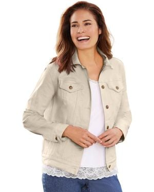 Woman Within Plus Size Stretch Denim Jean Jacket - White