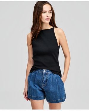 And Now This High-neck Sleeveless Tank Top - Blue