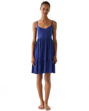 Kate Spade V-neck Cover Up Mini Swim Dress - Blue