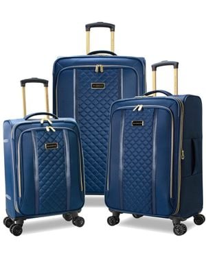 Stella Blanc Sloane 3-pc. Softside Expandable Spinner luggage Set - Blue