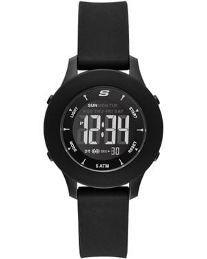 Skechers Rosencrans Digital Silicone Strap Watch 37mm - Black