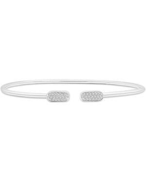 Wrapped in Love Diamond Pave Cluster Cuff Bangle Bracelet (1/10 Ct. T.w. - White