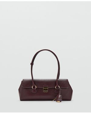 Mango Flap City Shoulder Bag - Purple