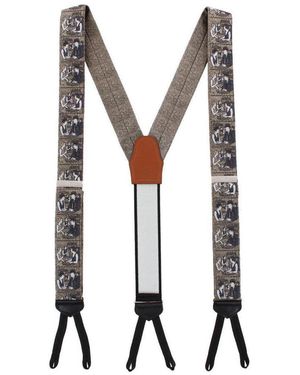 Trafalgar The Nightcap Novelty Silk Formal End Suspenders - Gray