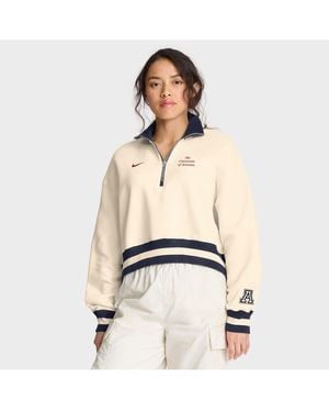 Nike Michigan Wolverines Legacy Half-zip Sweatshirt - Natural