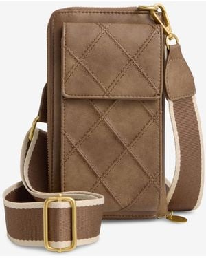 Style & Co. Diamond Quilted Phone Crossbody Bag - Brown