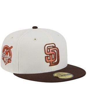 KTZ Natural/brown San Diego Padres Pumpkin Spice 59fifty Fitted Hat - White