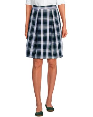 Lands' End School Uniform Plaid Skort Top Of Knee - Blue